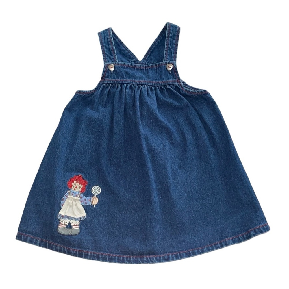 Vintage Raggedy Ann Denim Jumper Dress
